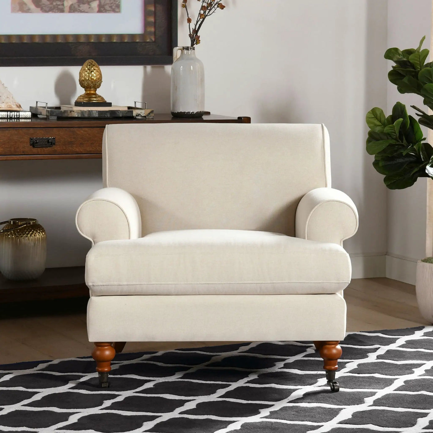 Alana Lawson - Accent Arm Chair With Casters by HouseOfZazla