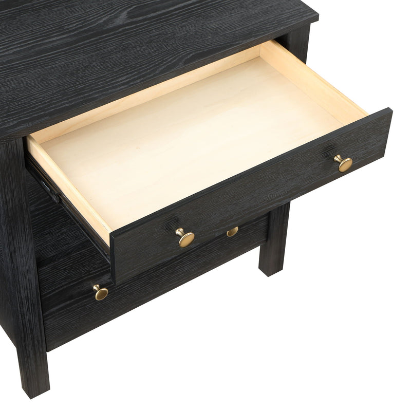 Danielle - 2 Drawer Nightstand - Black by HouseOfZazla
