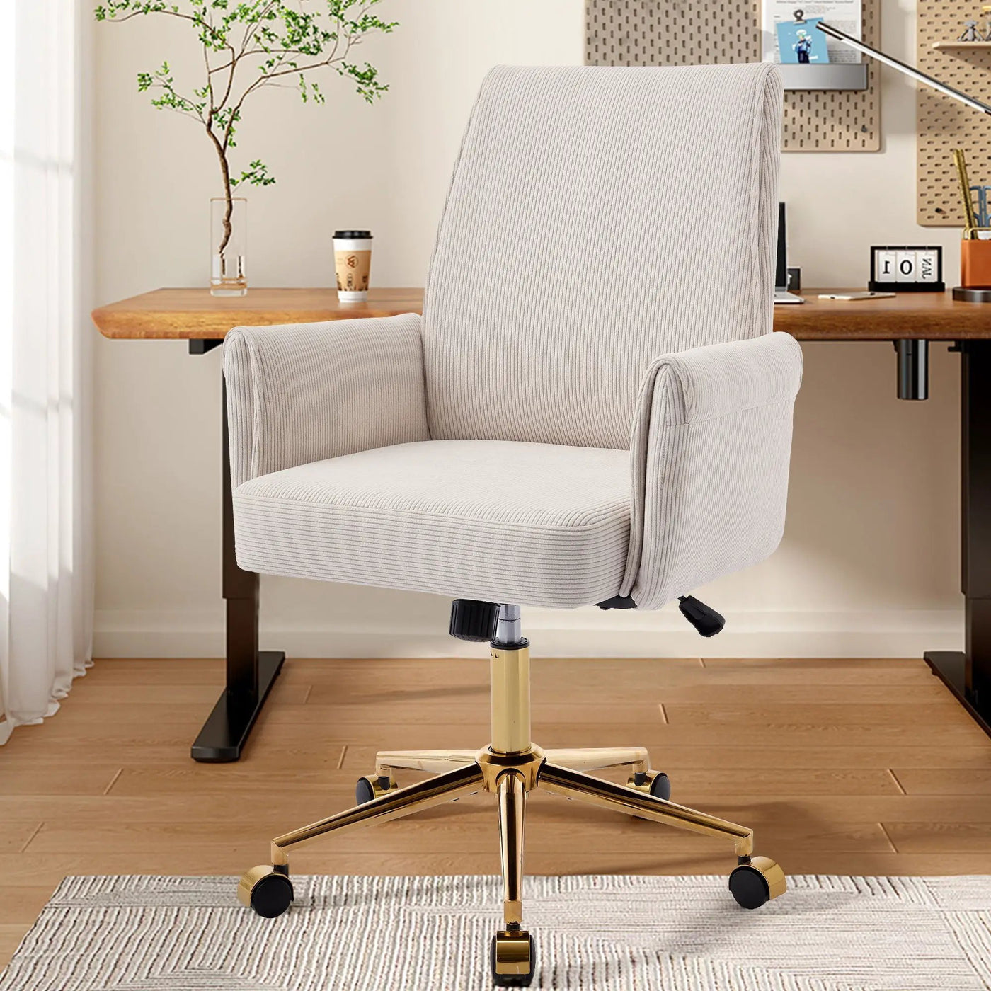 Ergonomic Mid-Back Office Chair With Striped Fabric by HouseOfZazla