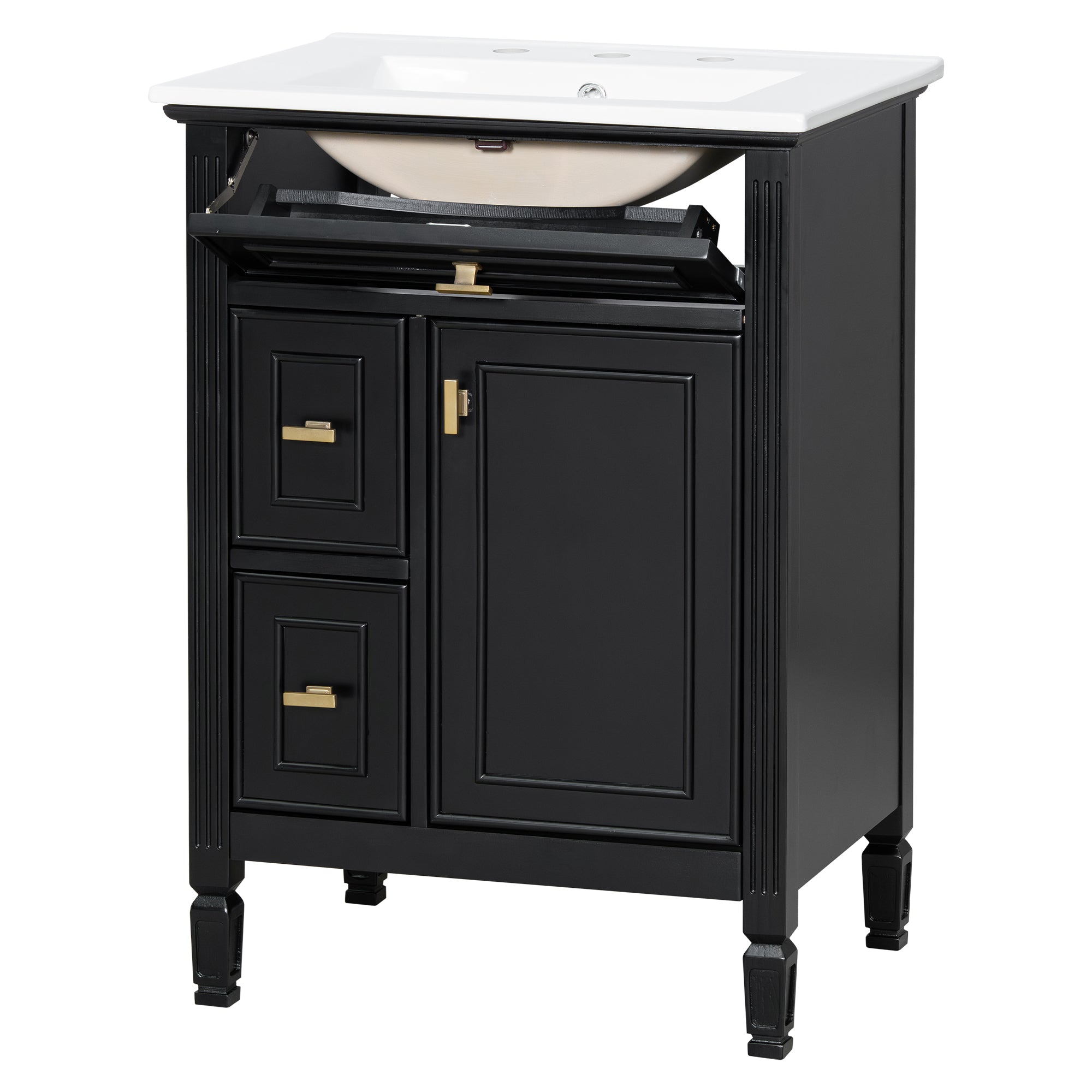 24-Inch Bathroom Vanity with Sink and Solid Wood Cabinet by HouseOfZazla