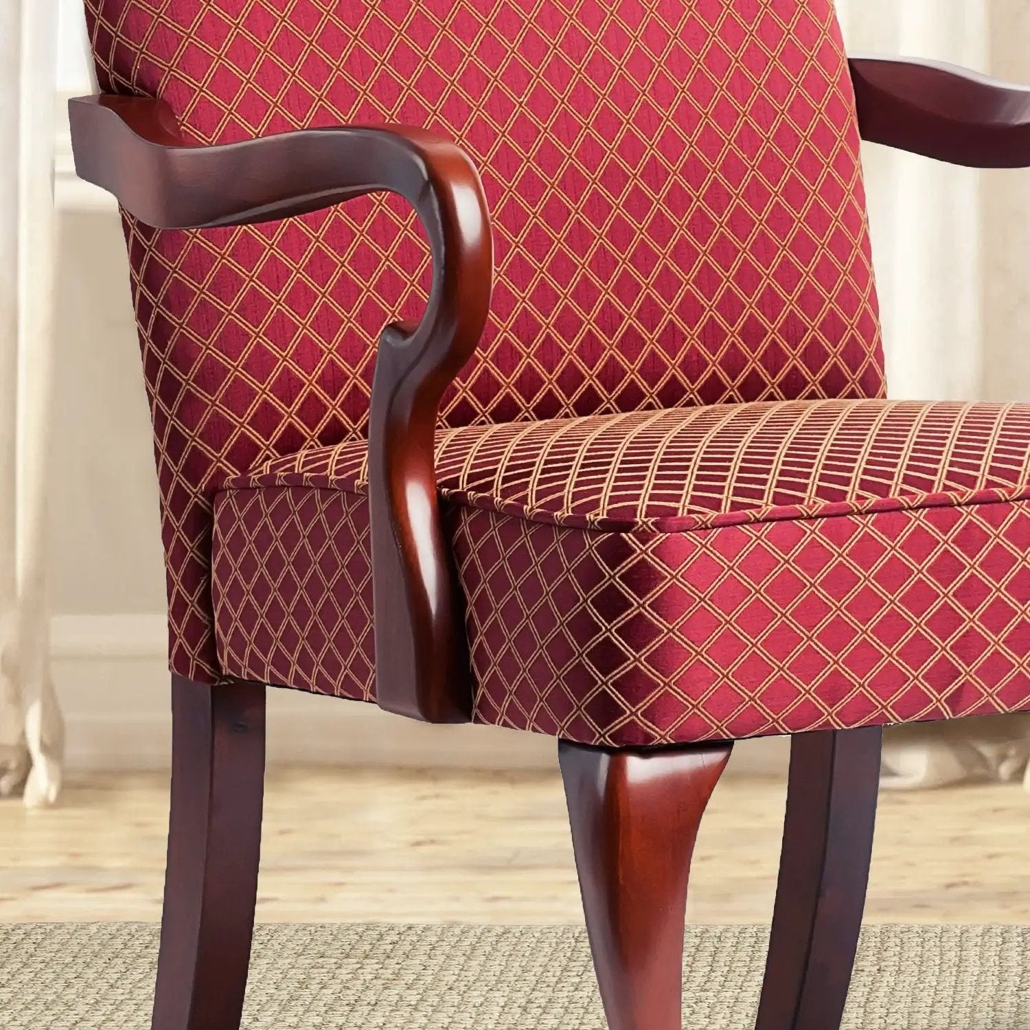 Delaney - Elegant Gooseneck Arm Chair With High Back by HouseOfZazla