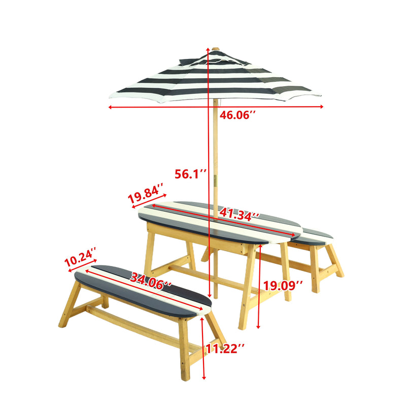 Naturally Playful Kids Picnic Table with Umbrella by HouseOfZazla