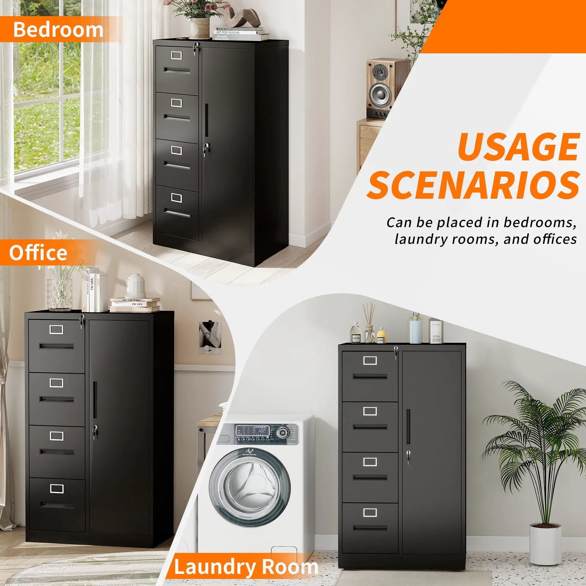 Storage Vertical Filing Cabinet With Lock by Unique Piece Furniture
