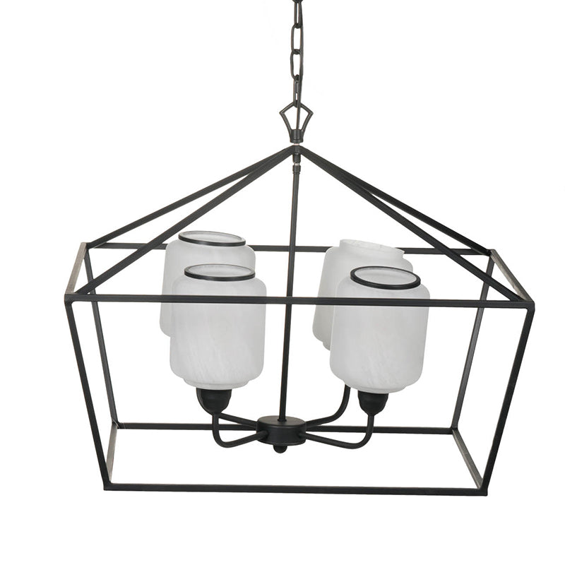 26" Iron Chandelier - Sleek Industrial Style by HouseOfZazla