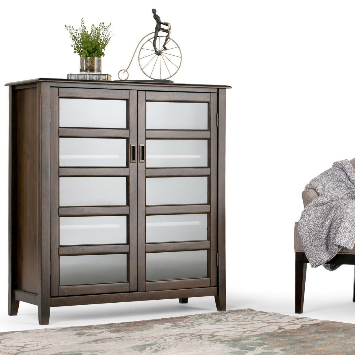 Medium Storage Cabinet with Adjustable Shelves - Mahogany Brown, photo 6 of 7