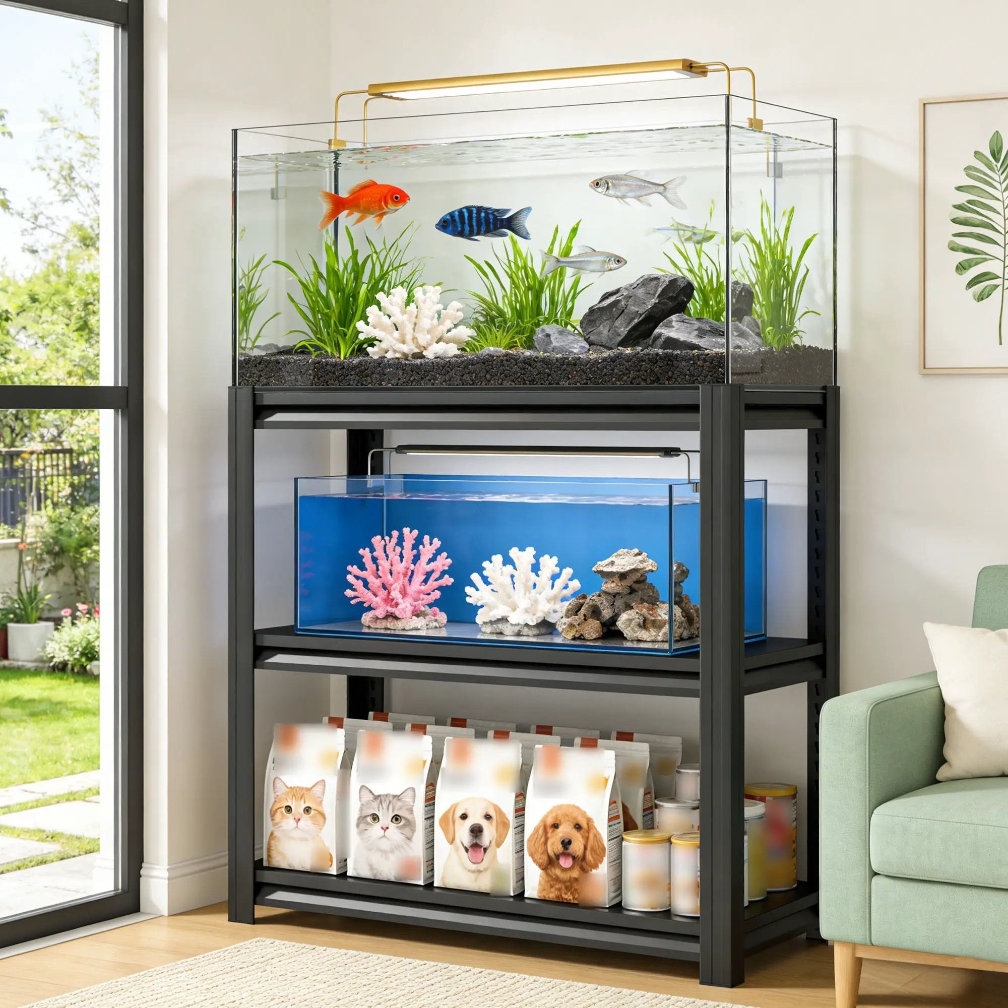 30-40 Gallon Fish Tank Stand - Metal Aquarium Stand by HouseOfZazla