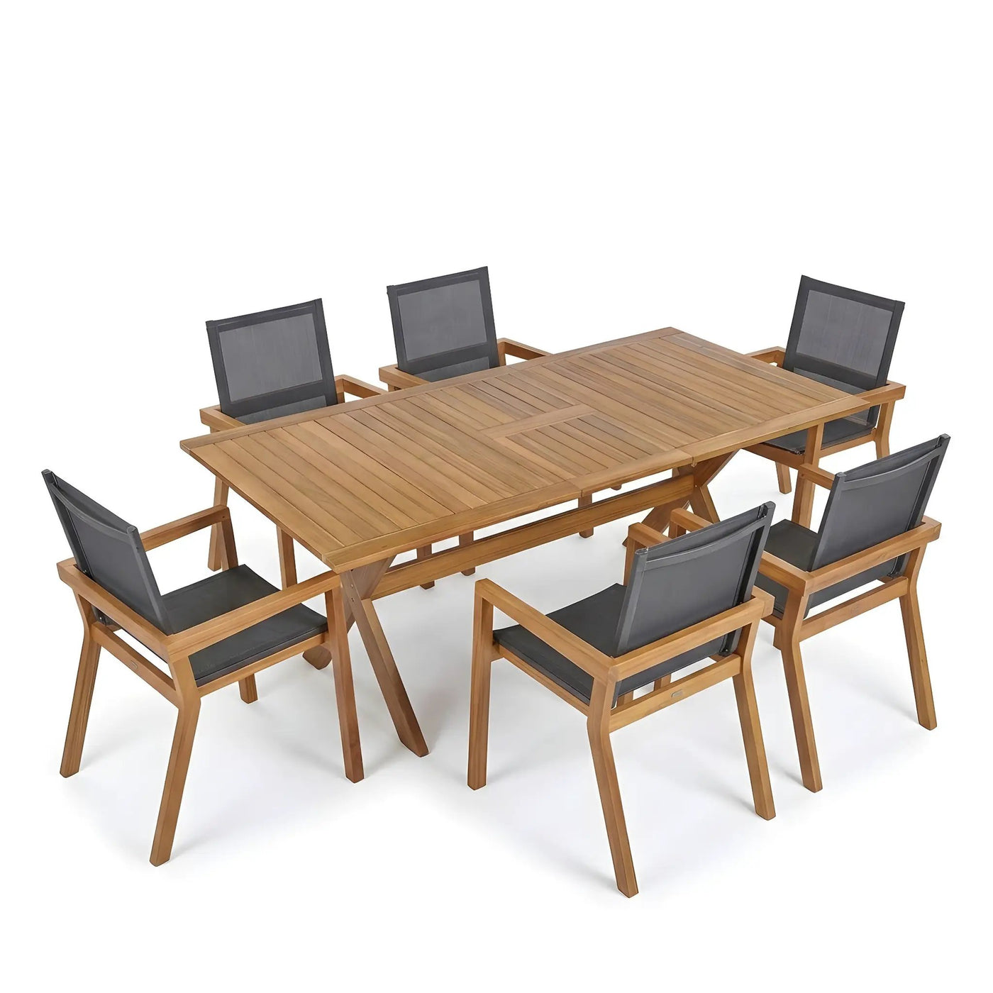 7-Piece Acacia Wood Outdoor Dining Set by HouseOfZazla