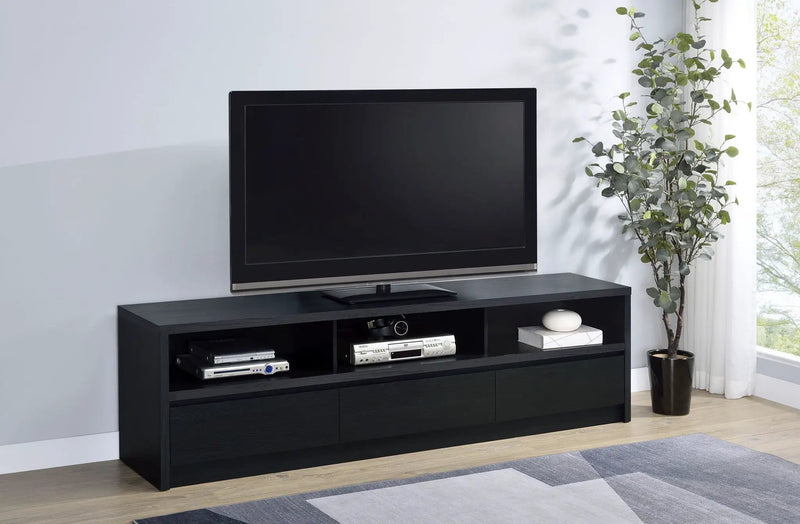 Rutland 78-inch 3-drawer TV Stand Media Console Black by Unique Piece Furniture