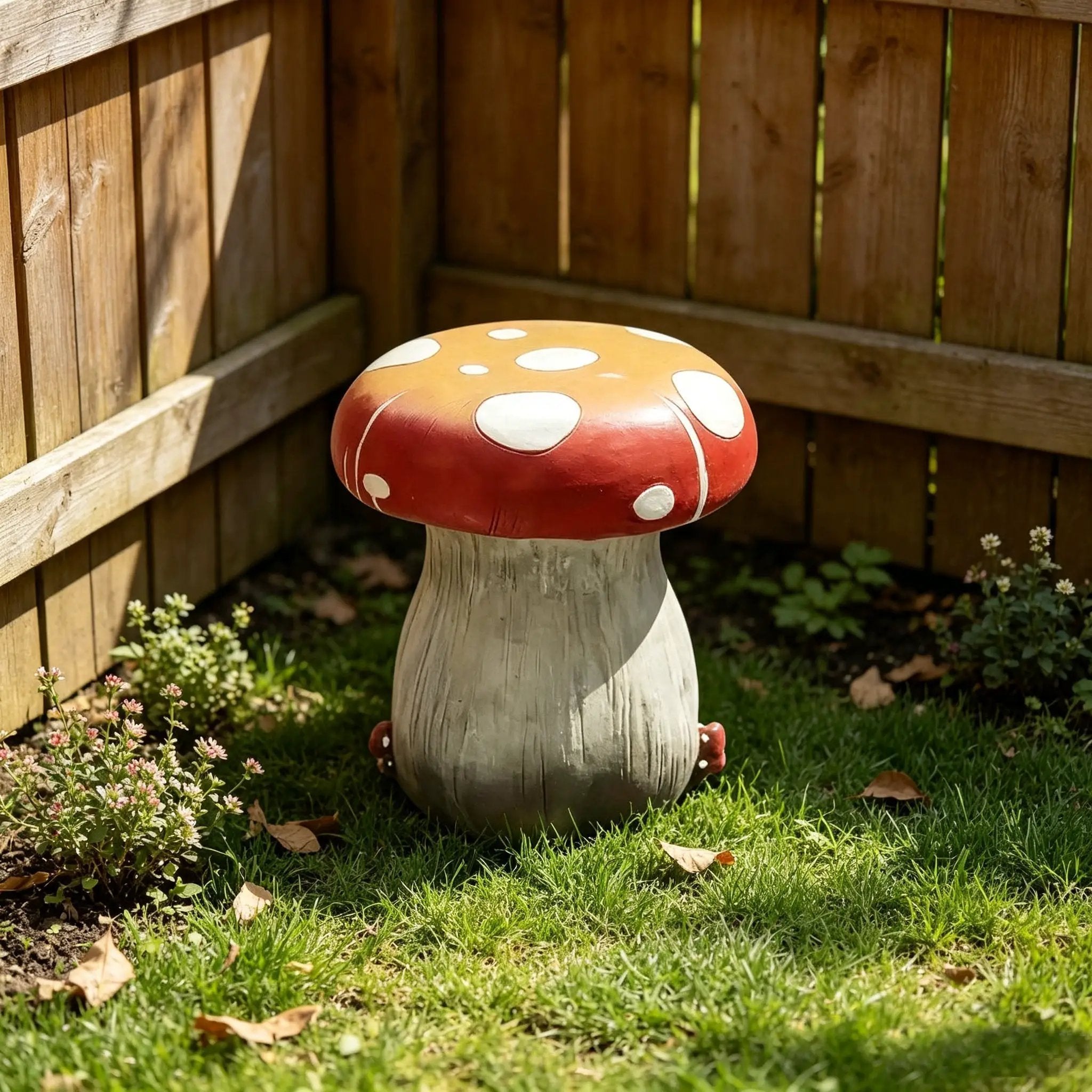 13.4" Oversized Mushroom Statue Stool by HouseOfZazla
