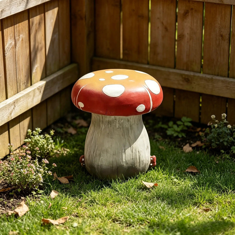 13.4" Oversized Mushroom Statue Stool by HouseOfZazla