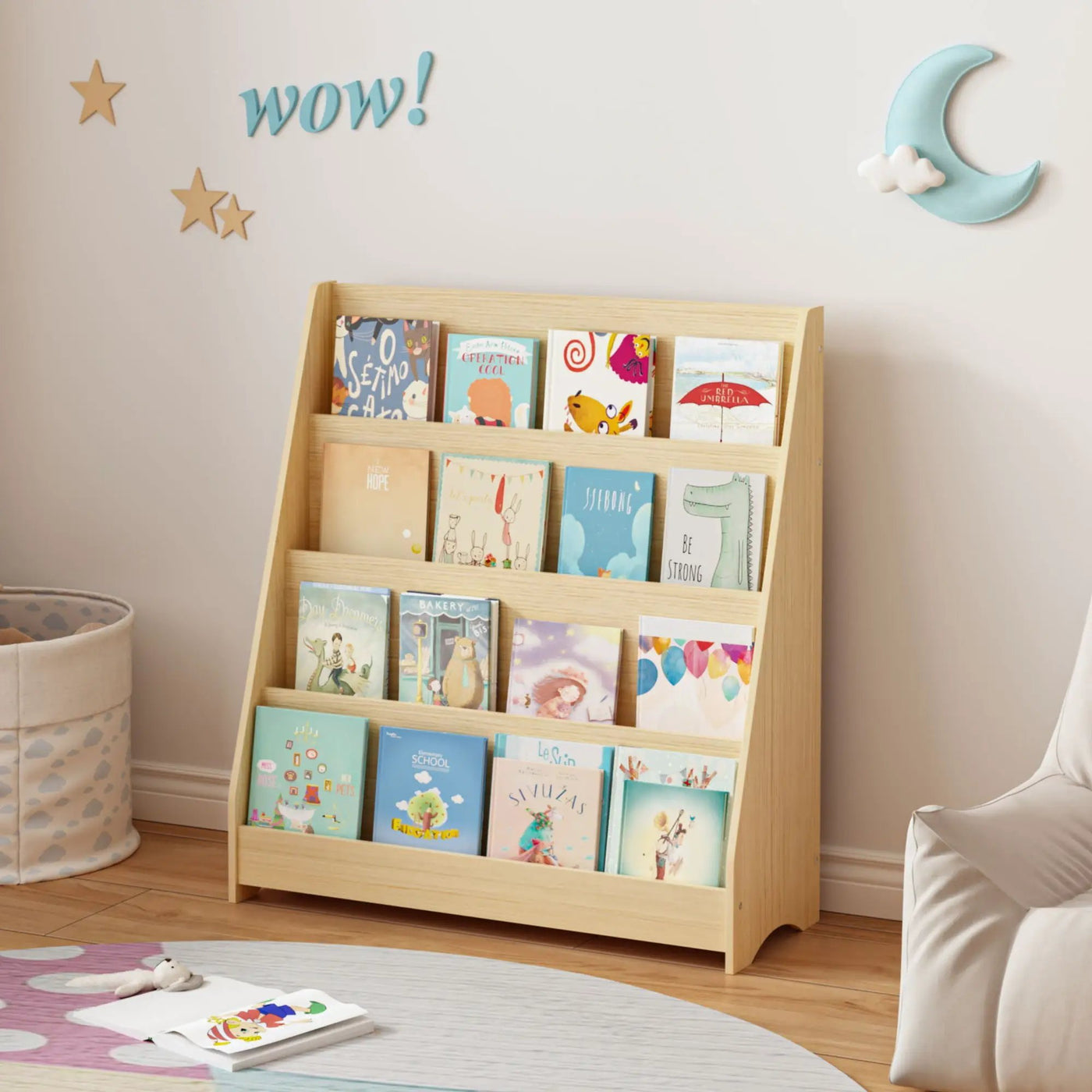 4 Tier Bookshelf, Toddler Book Display Shelves by HouseOfZazla