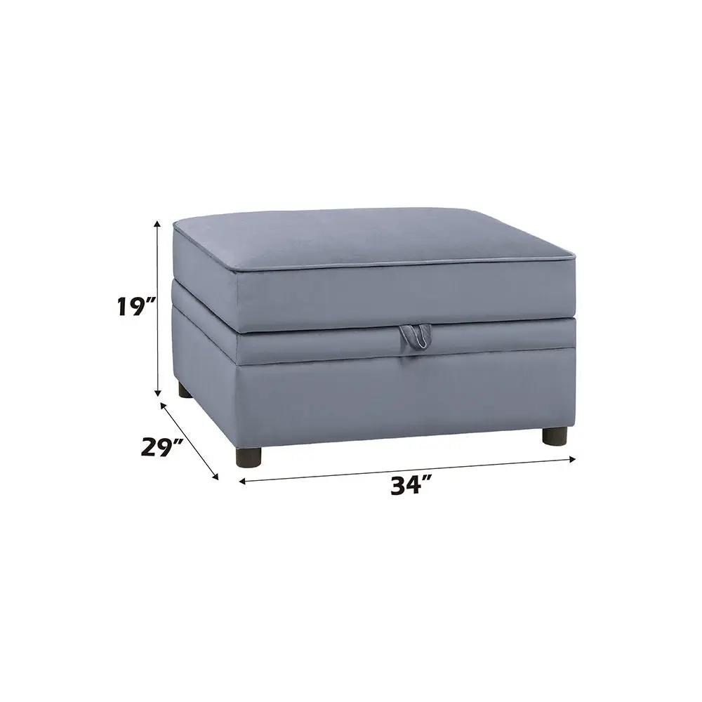 Bois II - Ottoman With Storage - Gray Velvet by Unique Piece Furniture