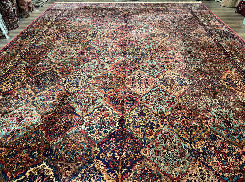 12x16 Karastan Multicolor Panel Kirman Rug #717, Rare Palace Size Wool Original 700 Series by Jewel Rugs