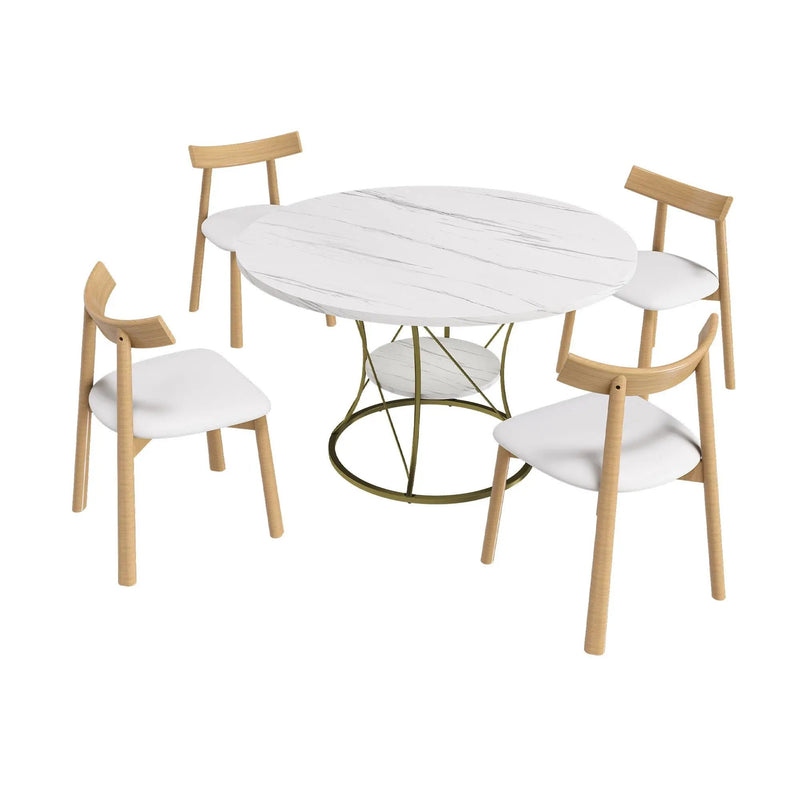 Round Extendable Dining Table Set With Chairs by Unique Piece Furniture