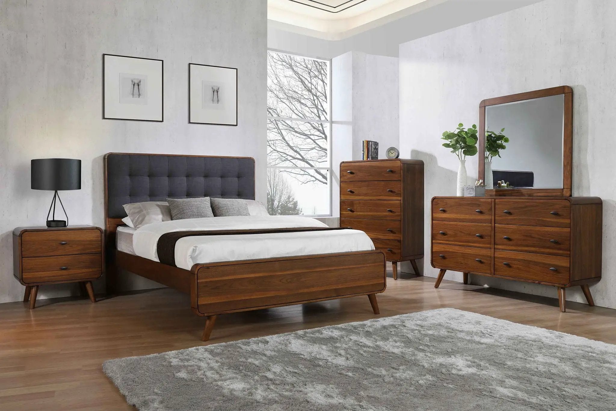 Robyn 5-piece Full Bedroom Set Dark Walnut by Unique Piece Furniture