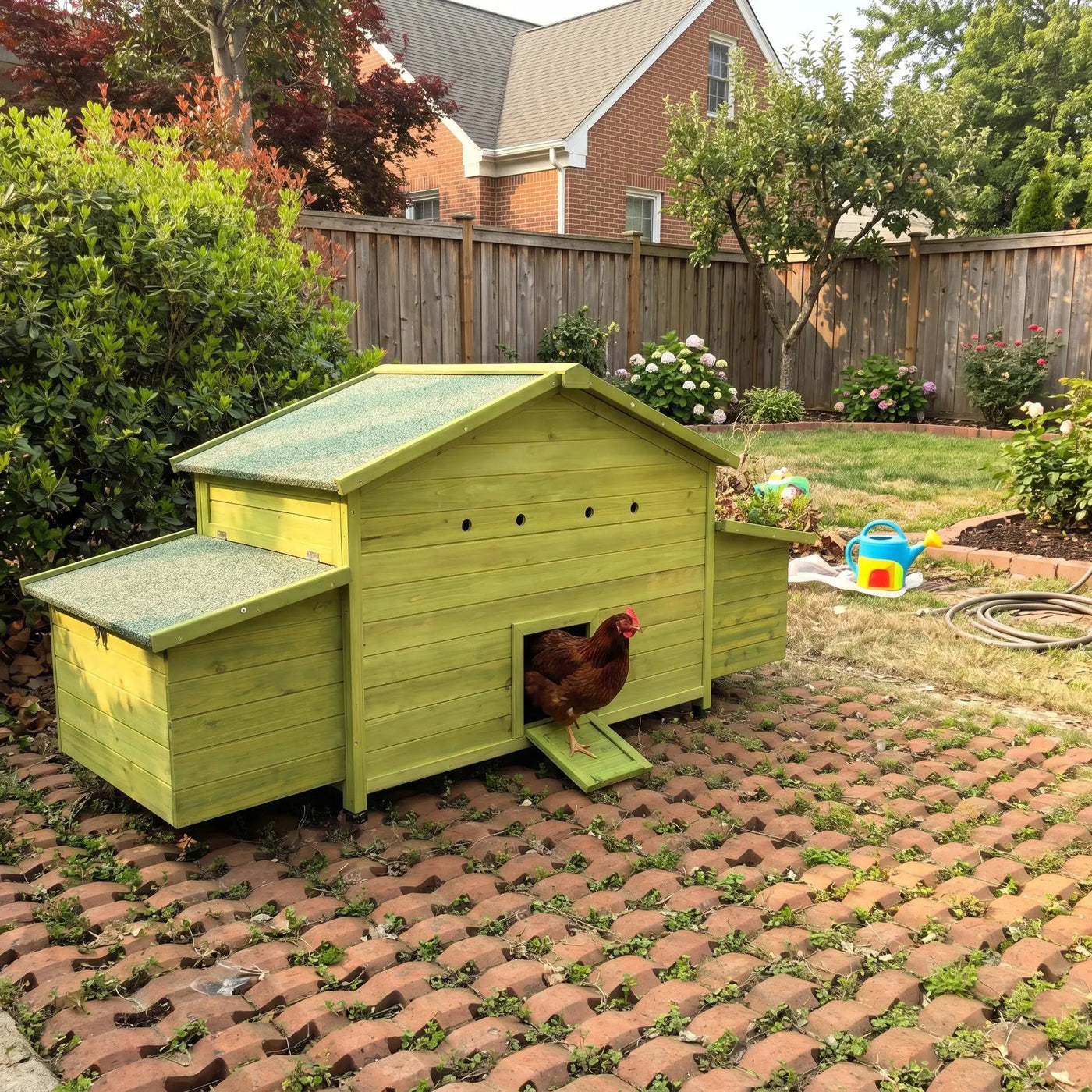 70" Large Wooden Chicken Coop with 2 Nesting Boxes and Waterproof Roof by HouseOfZazla