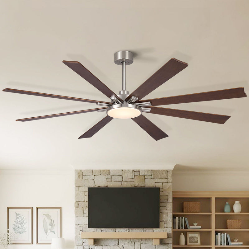 Large Ceiling Fan With Dimmable LED Light 8 Blades Remote Control, Reversible DC Motor by HouseOfZazla