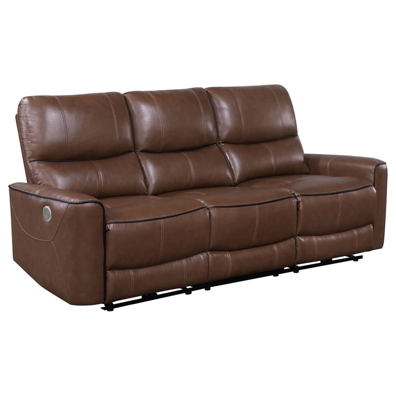 Greenfield 2-piece Power Reclining Sofa Set Saddle Brown by Unique Piece Furniture