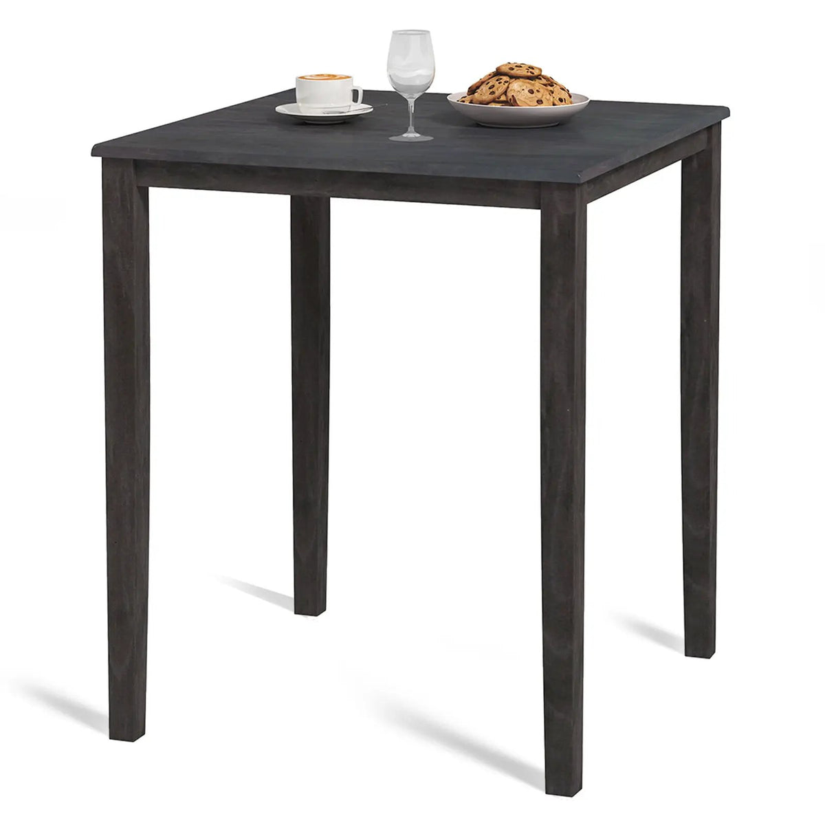 Square Dining Table with Solid Wood Frame for 4-Person by DirectDeals