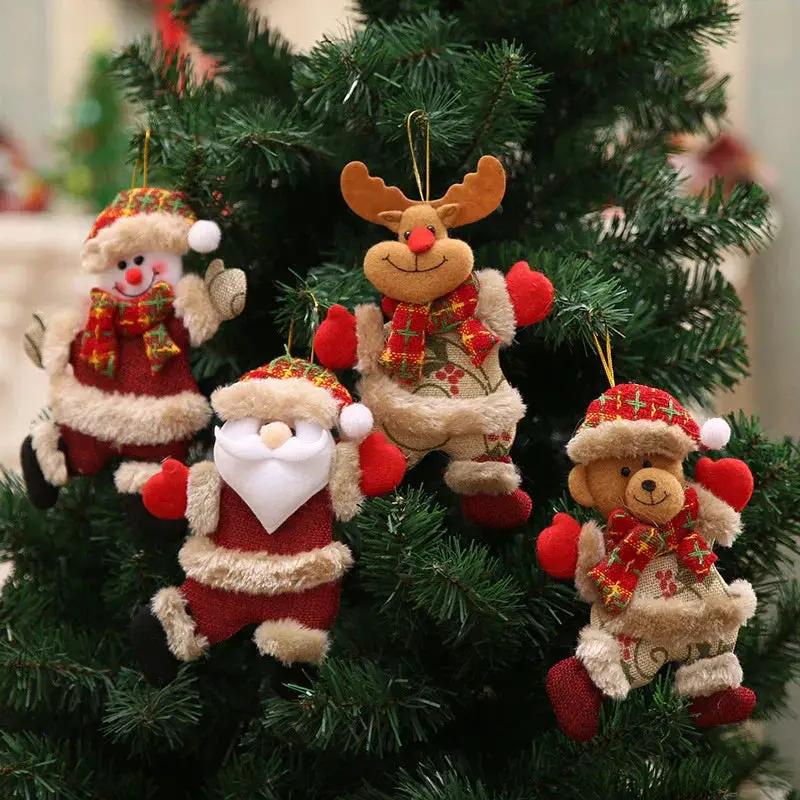 Fabric Christmas Ornaments, Dancing Snowman Deer Bear Tree Decorations by House Of Avana