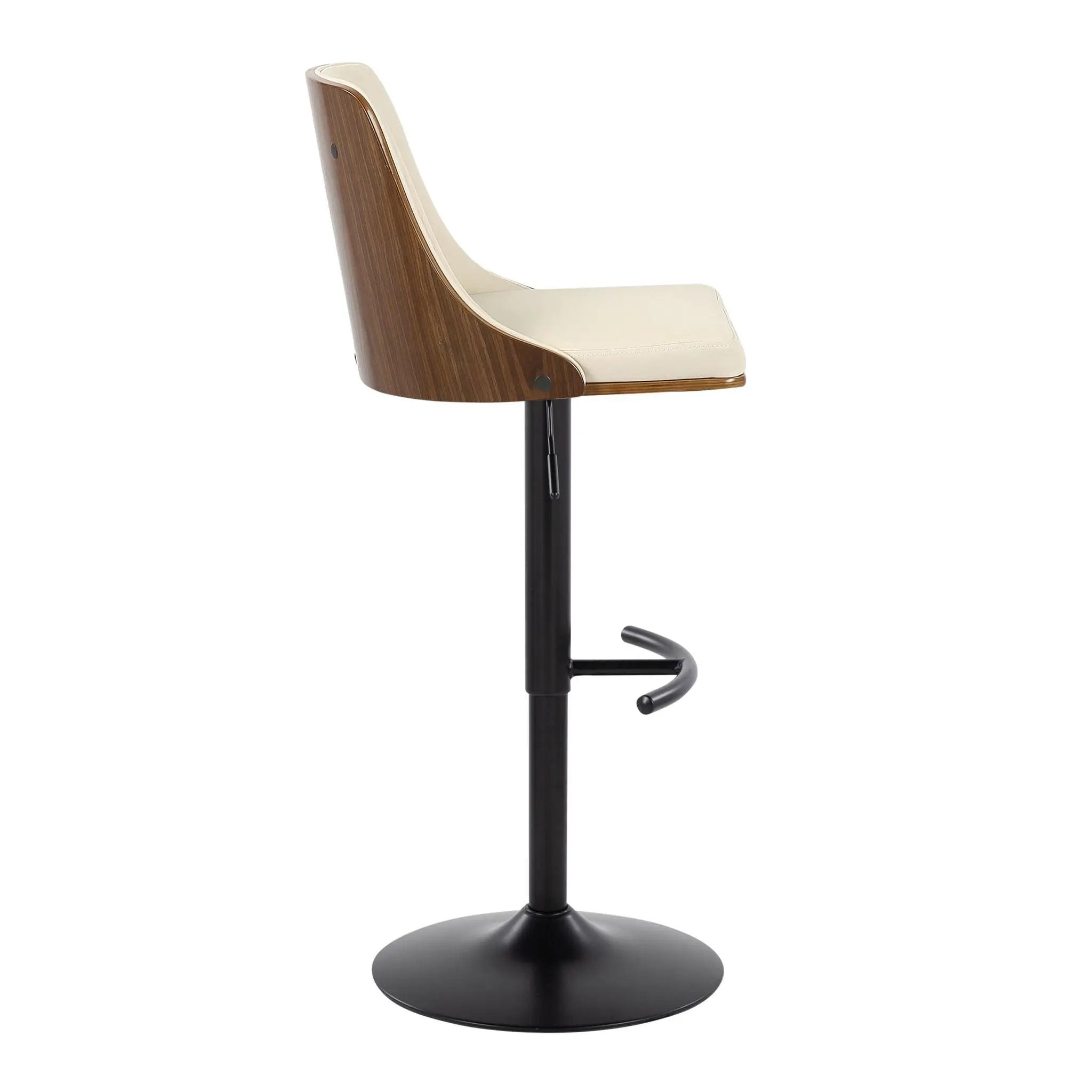 Gianna - Mid Century Modern Adjustable Barstool, Swivel With Rounded T Footrest (Set of 2) by Unique Piece Furniture