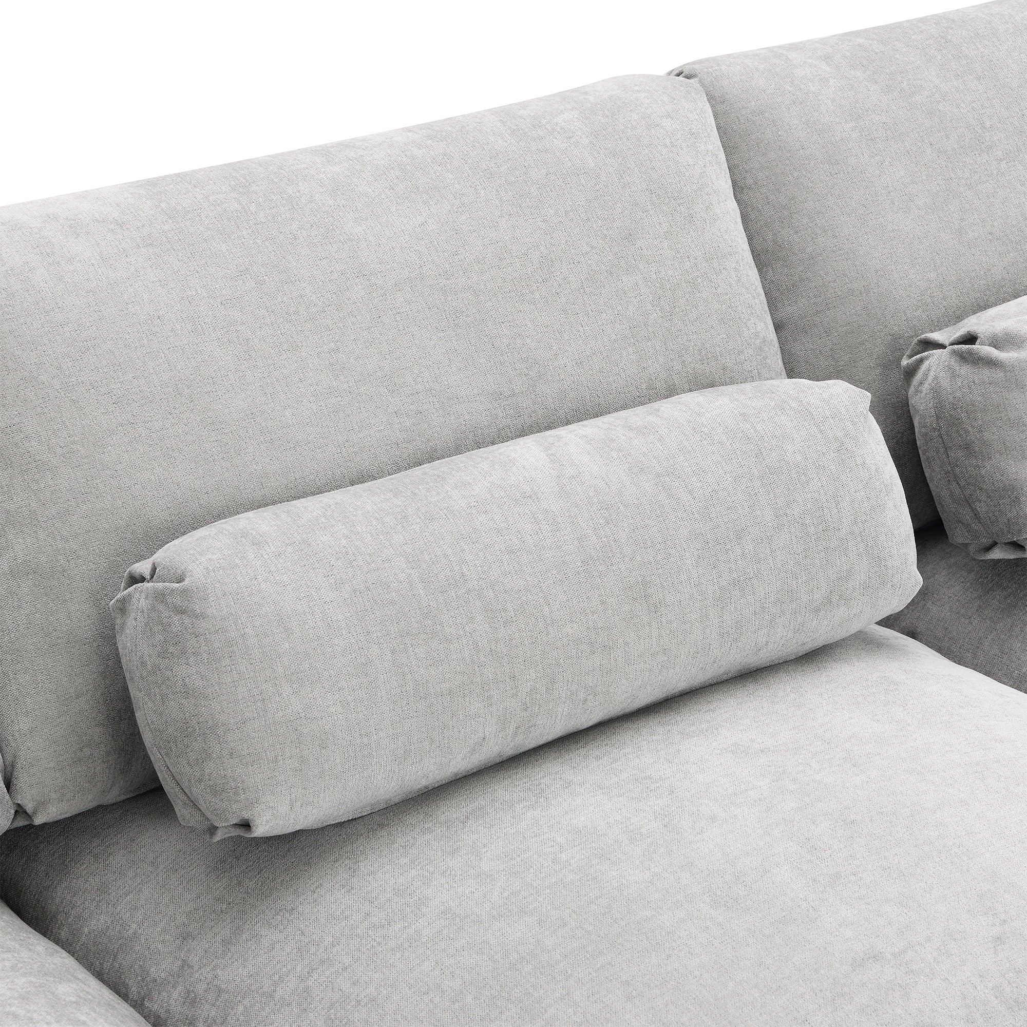 Modular Sectional With Storage Pockets, 5 Seat U Shaped Couch Set With Pillows, Free Combination Modern Cloud Sofa With 2 Movable Ottoman by HouseOfZazla