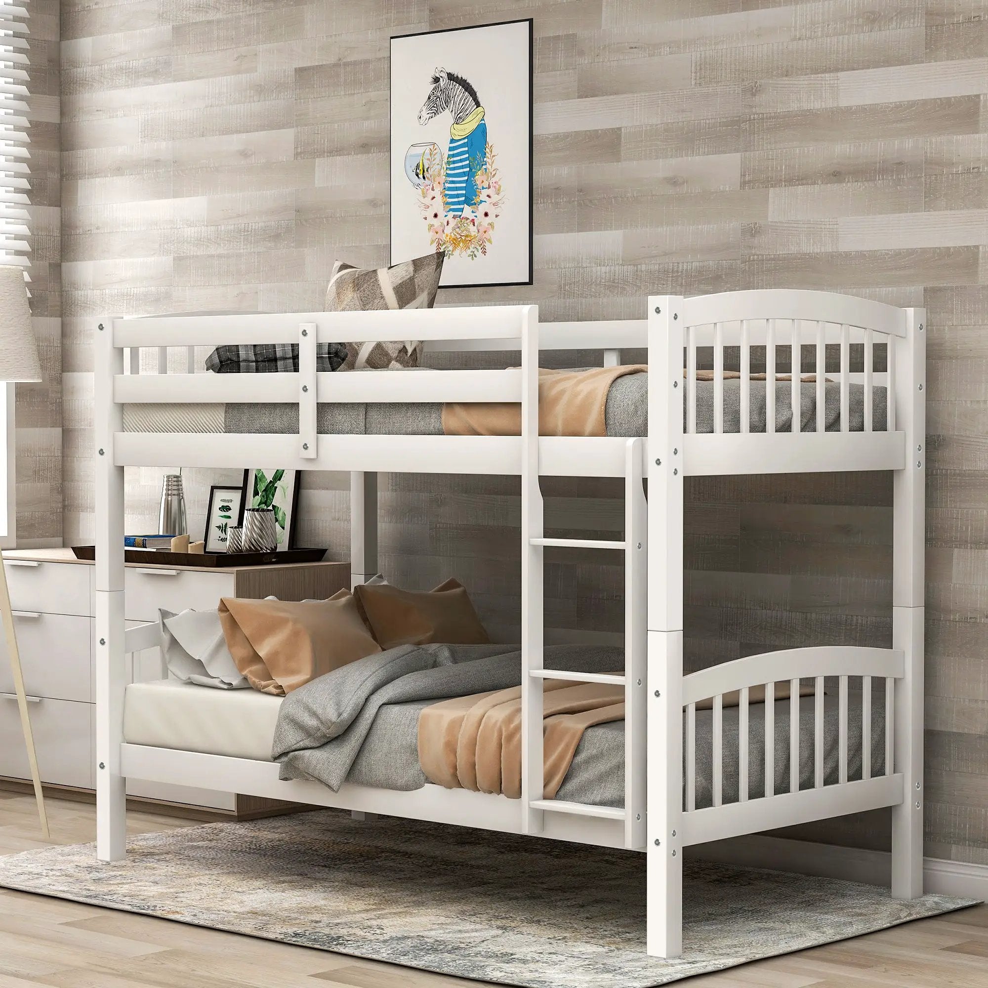 Solid Construction Bunk Bed With Ladder by Unique Piece Furniture