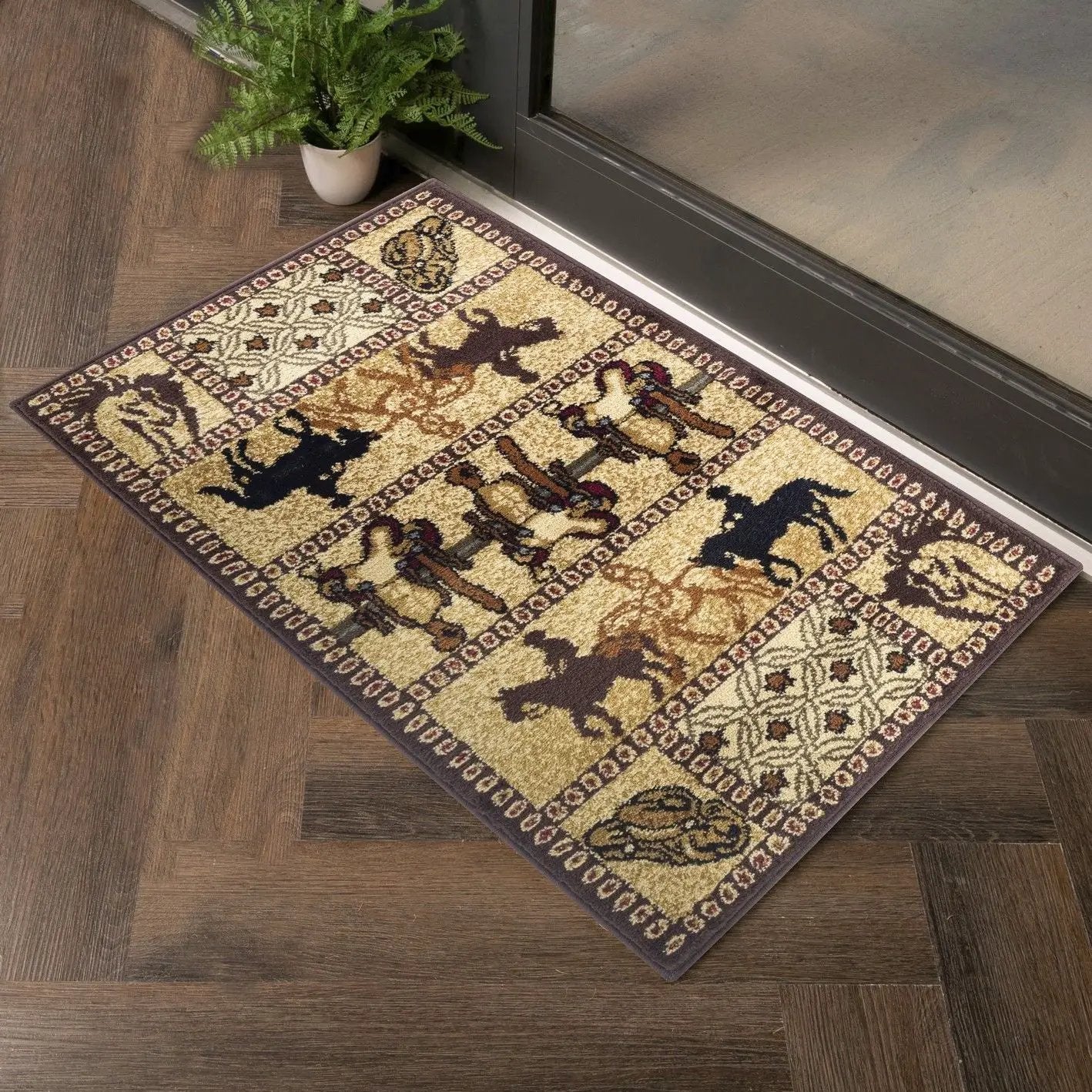 Tribes - 5'3" X 7'3" Southwest Area Rug - Beige - Polypropylene by Unique Piece Furniture