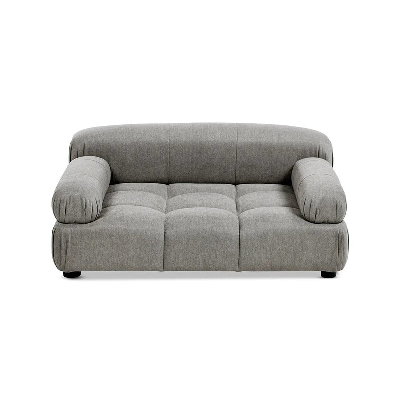 Marcel Upholstered Modern Pet Bed, Small to Medium Dog or Cat Uptown Gray Performance Velvet by HouseOfZazla