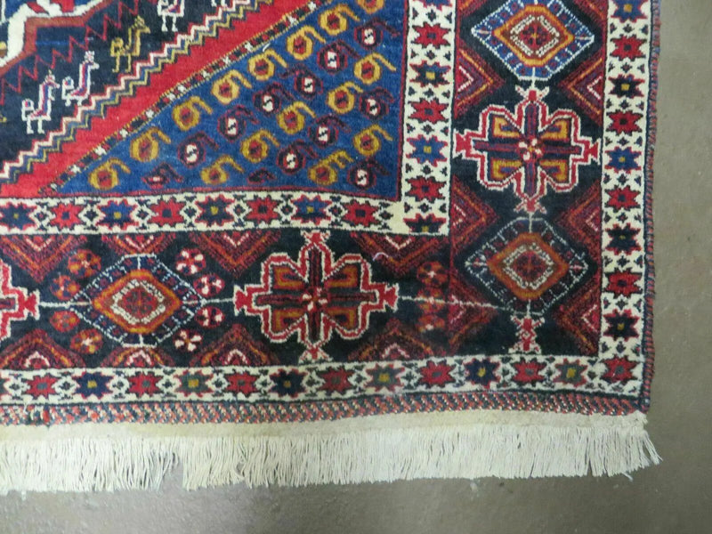 4' X 5.5' Vintage Handmade Turkish Tribal Wool Rug Medallion Nice by Jewel Rugs