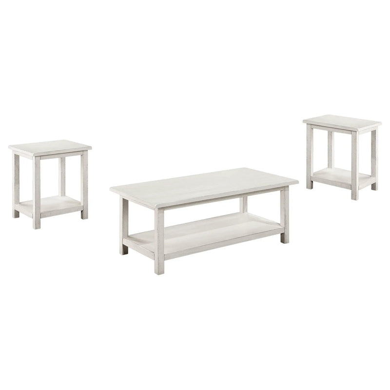 Payne 3-piece Coffee and End Table Set Distressed White by Unique Piece Furniture