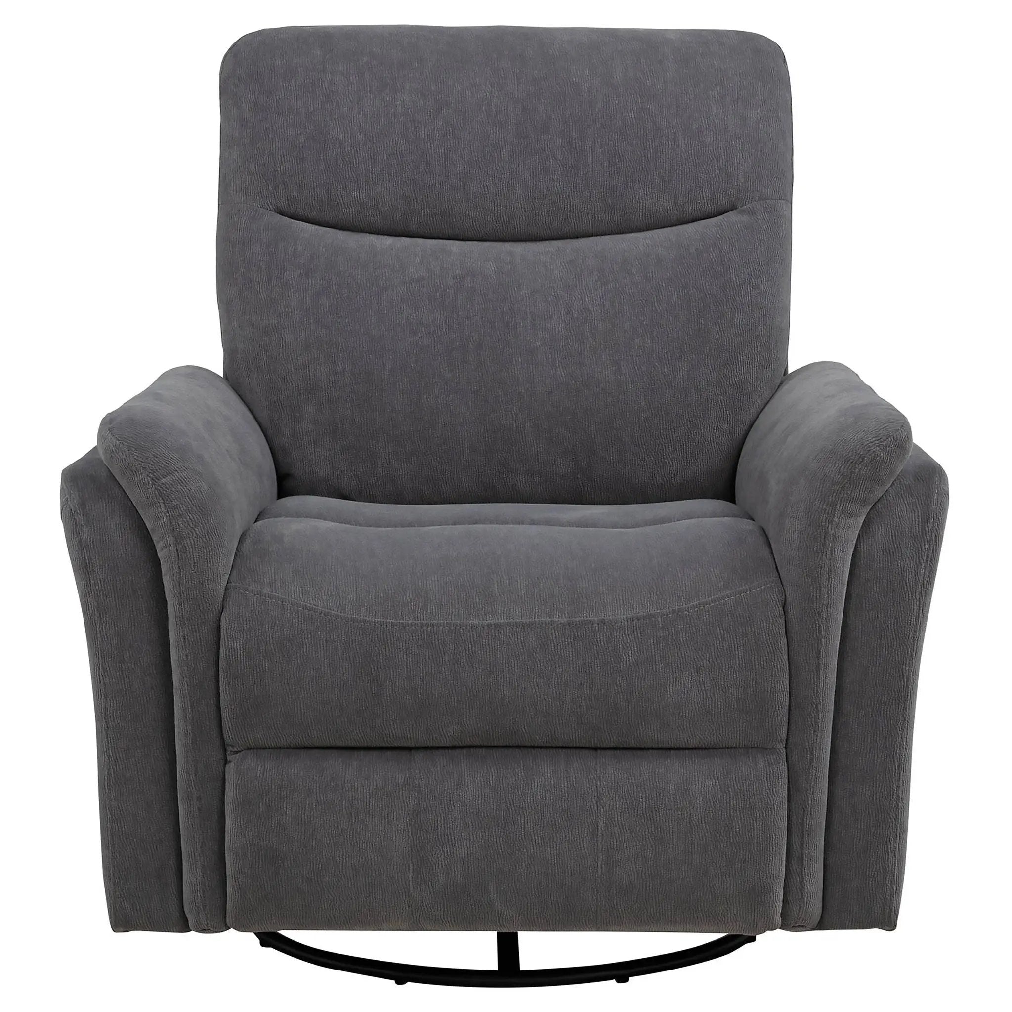 Adler Upholstered Power Swivel Glider Recliner Charcoal Grey by Unique Piece Furniture