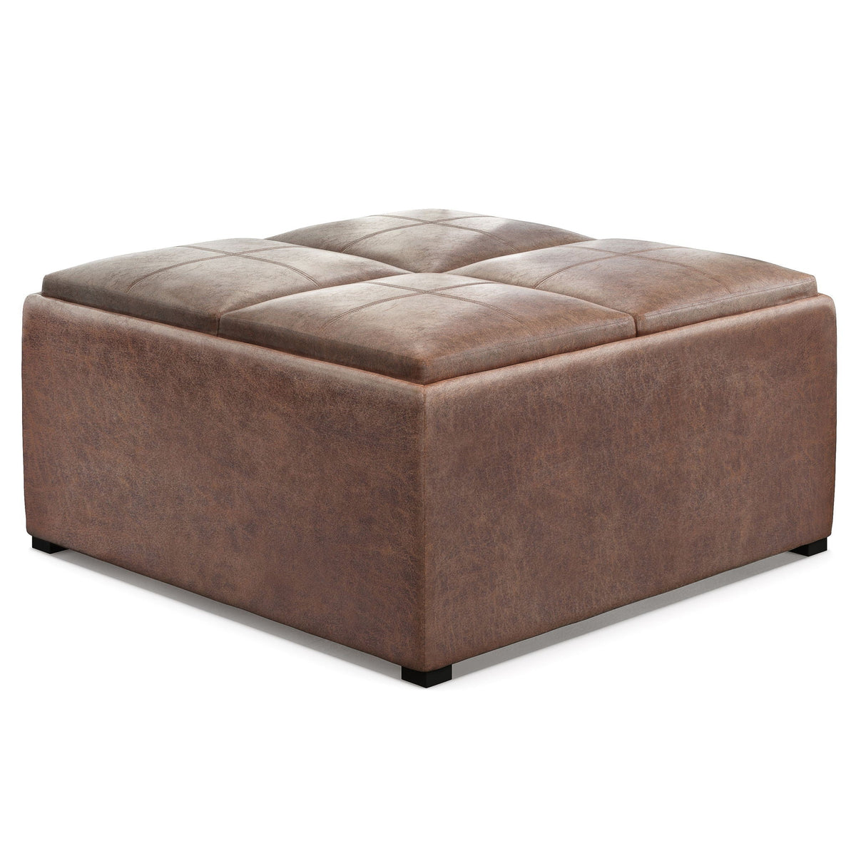 Avalon Square Storage Ottoman Coffee Table with Flip Trays - Multiple Colors, photo 9 of 40