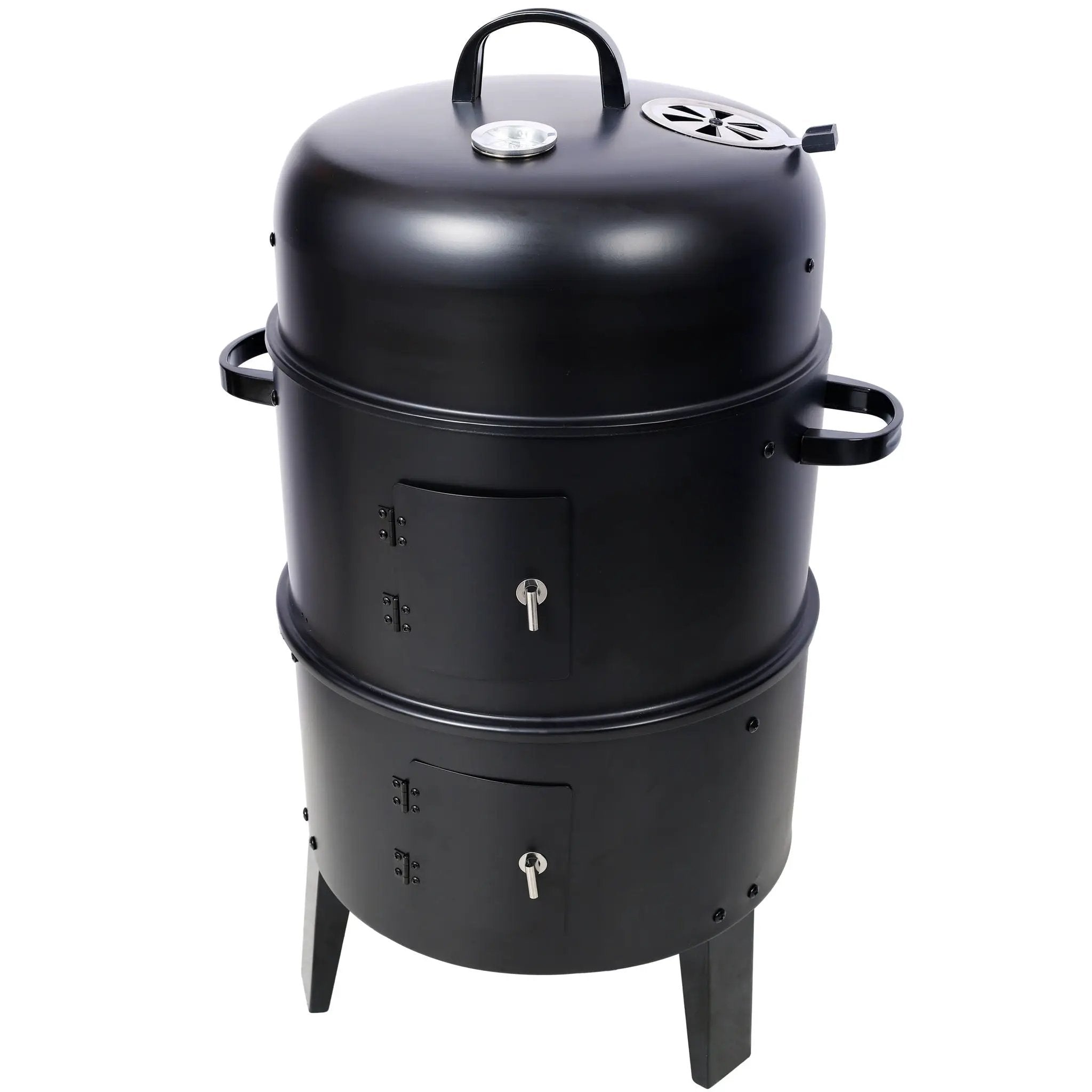 Portable Charcoal Smoker Grill For Outdoor Cooking - Black by HouseOfZazla