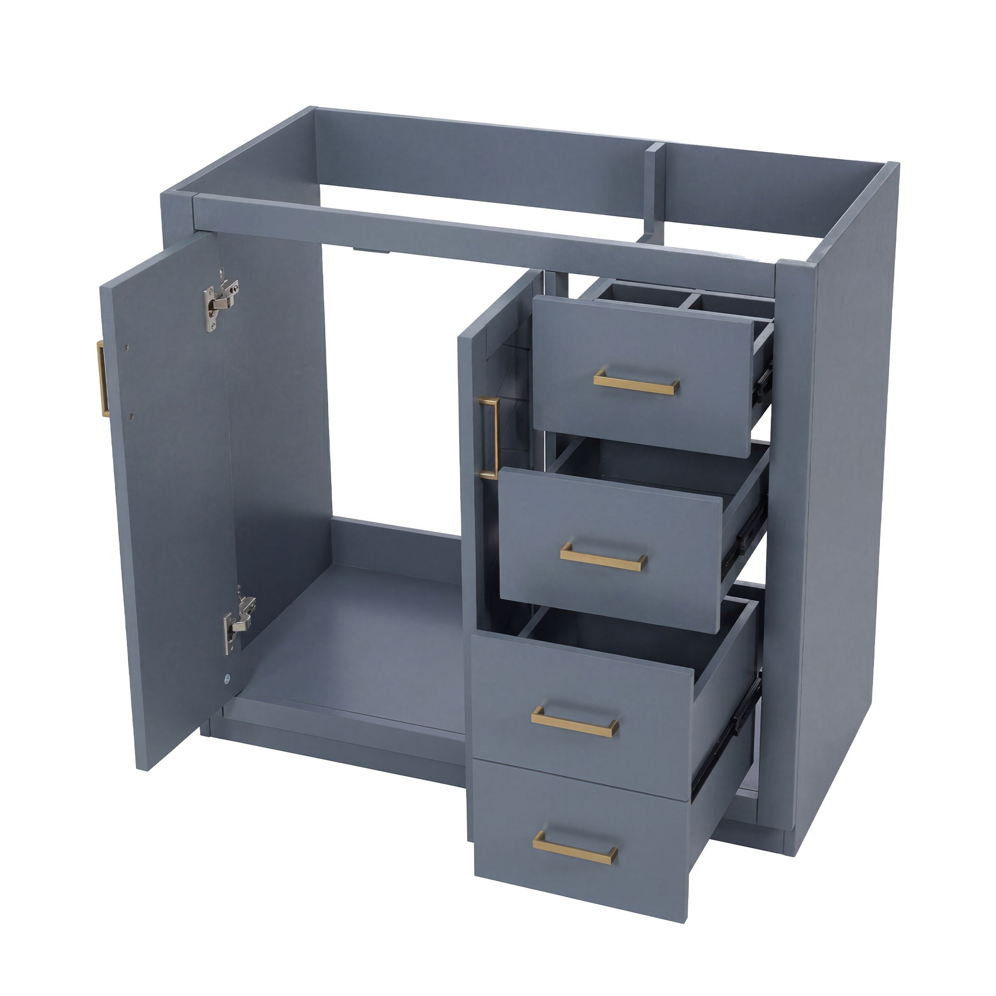 Retro Style Bathroom Vanity, 3 Drawers & Soft Closing Doors by HouseOfZazla