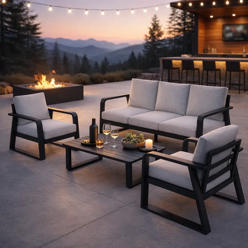 FR One Three-Seater + Two Single Seats + One Coffee Table by HouseOfZazla