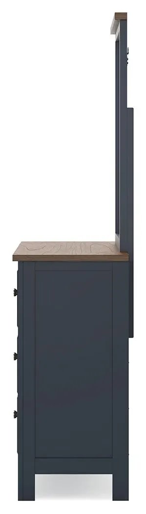 Landocken - Dresser and Mirror - Brown / Blue by Unique Piece Furniture