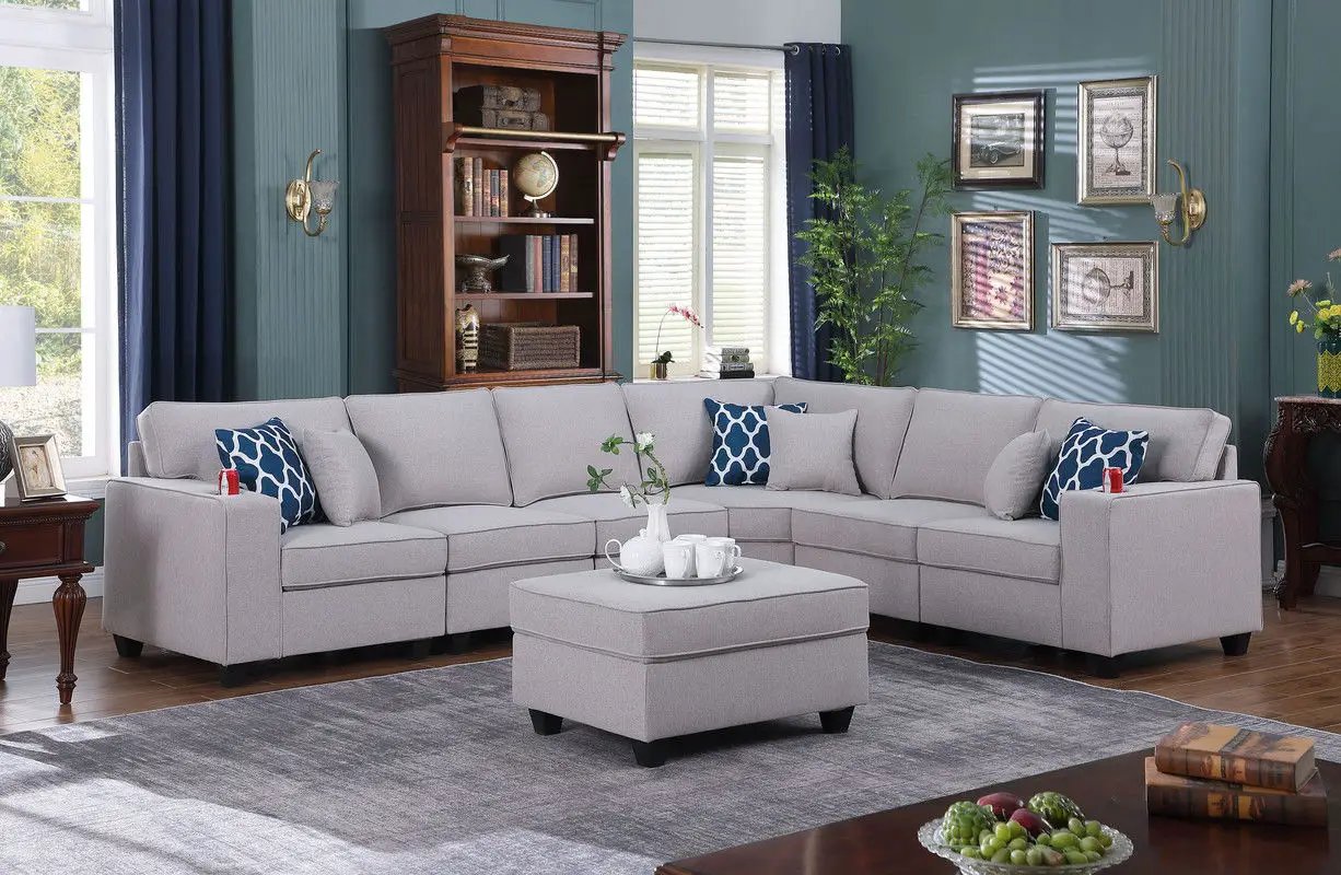 Cooper - Comfort Sectional Sofa With Ottomans And Cupholder by Unique Piece Furniture