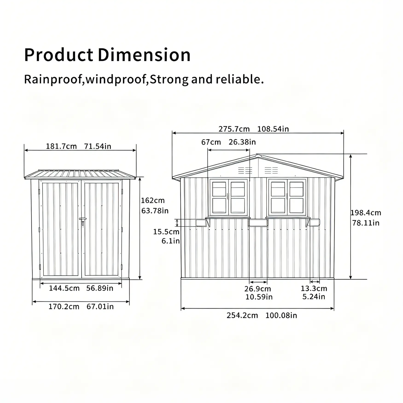 6x9 FT Outdoor Metal Storage Shed with Window & Flower Rack by HouseOfZazla