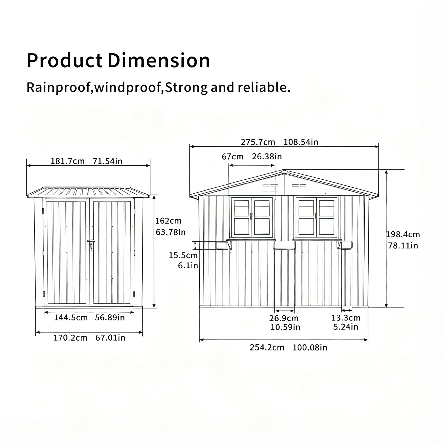 6x9 FT Outdoor Metal Storage Shed with Window & Flower Rack by HouseOfZazla