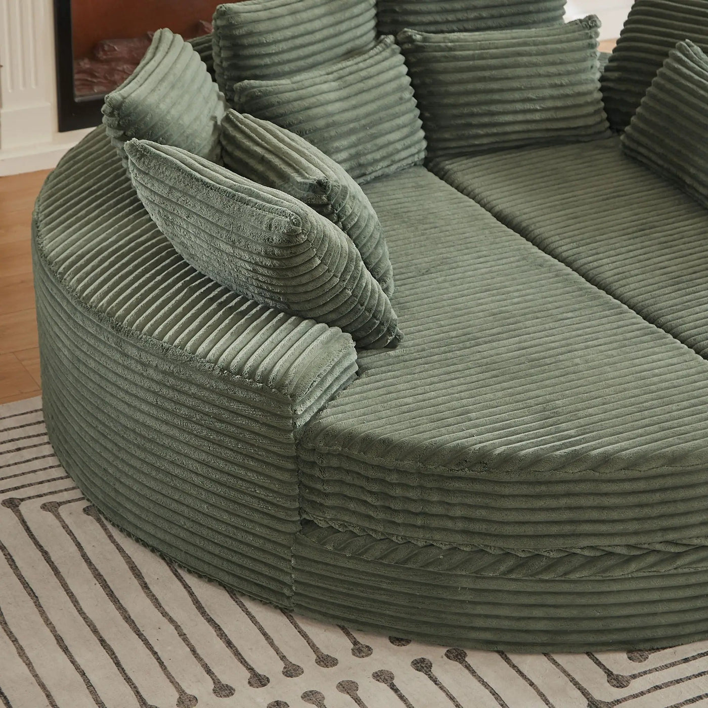 Round Oversized Sofa Bed With 5 Throw Pillows by HouseOfZazla