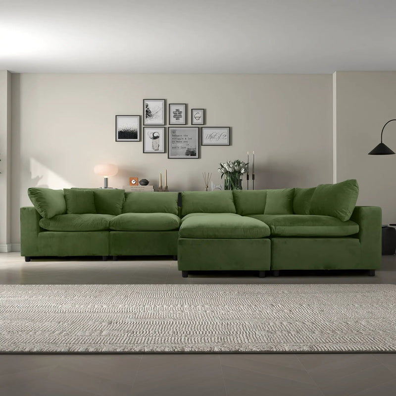 Hayward Olive Sectional Sofa by HouseOfZazla