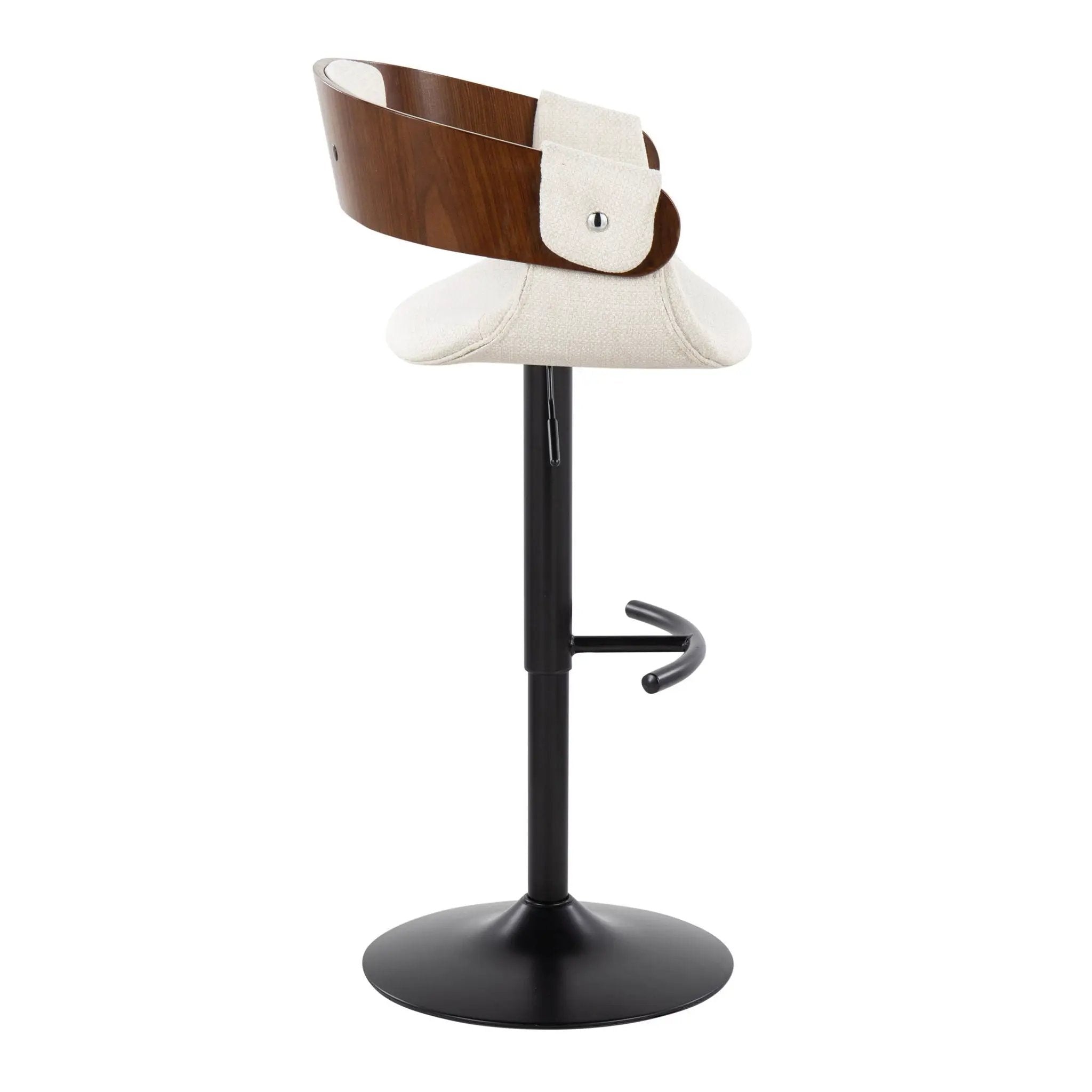 Elisa - Mid Century Modern Adjustable Barstool With Swivel & Rounded T Footrest (Set of 2) by Unique Piece Furniture