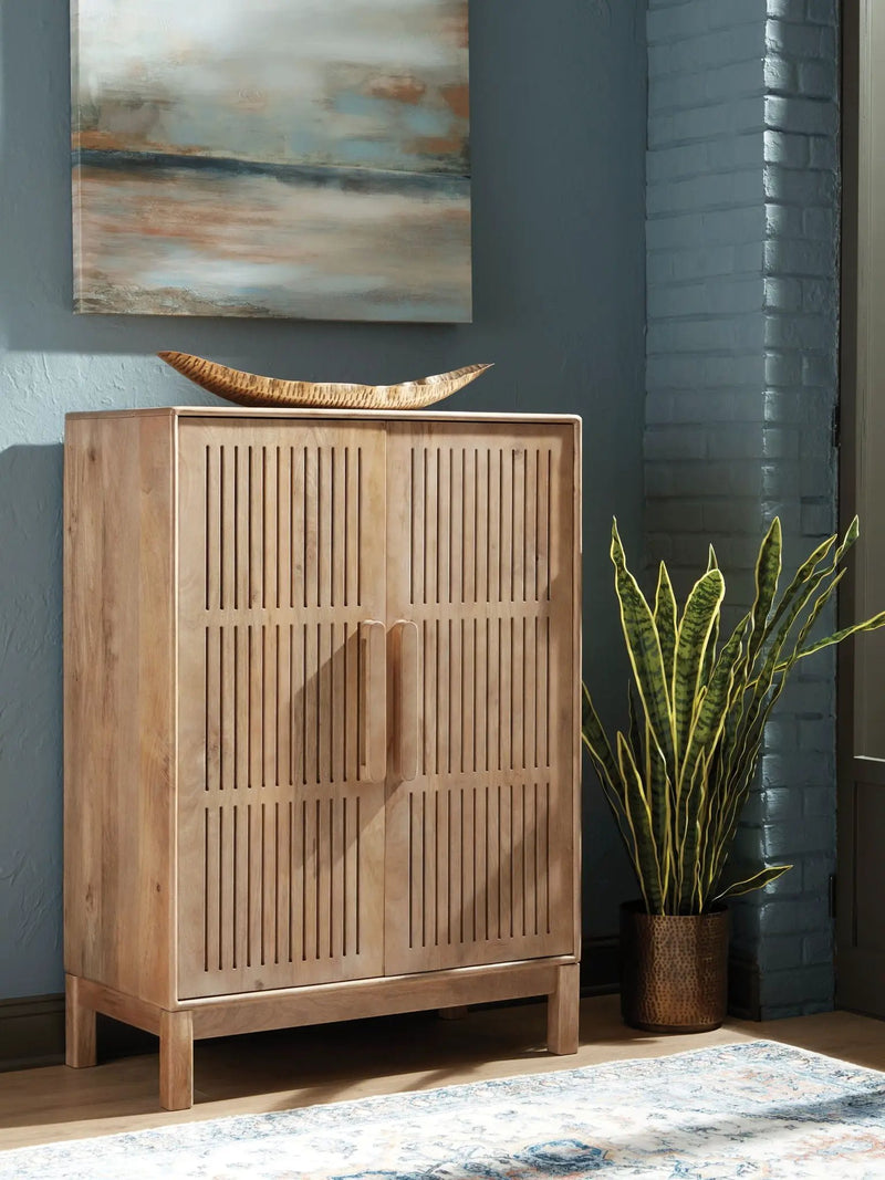 Pellamour - Bar Cabinet - Natural Brown by Unique Piece Furniture
