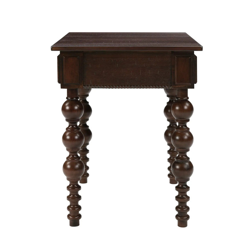 Solid Wood End Table with Drawer in Espresso Finish by HouseOfZazla