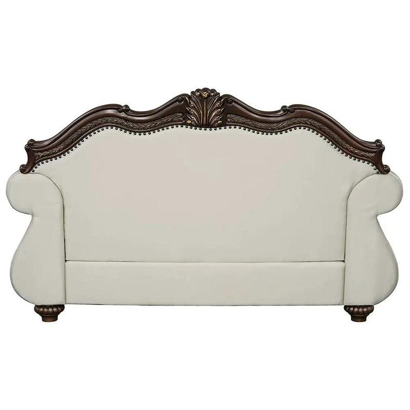 Pierce - Loveseat With 3 Pillows - Beige Fabric & Cherry by Unique Piece Furniture