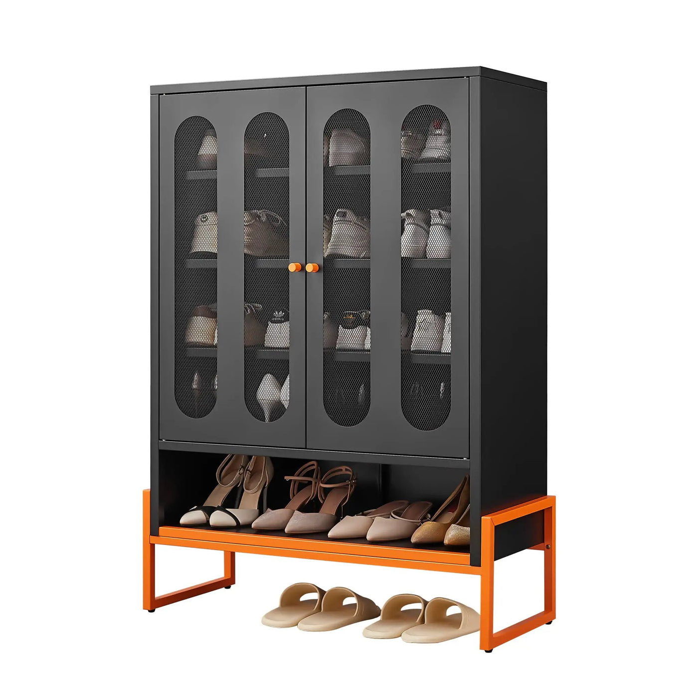 Modern Metal Shoe Cabinet With DoublebSided Doors And Adjustable Partitions by HouseOfZazla