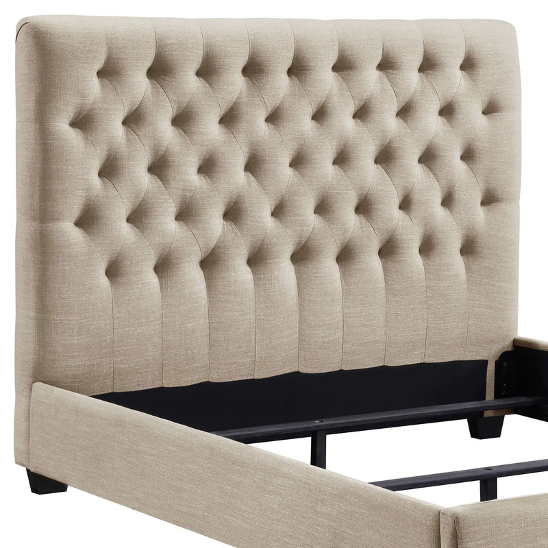Chloe Upholstered Queen Panel Bed Oatmeal by Unique Piece Furniture
