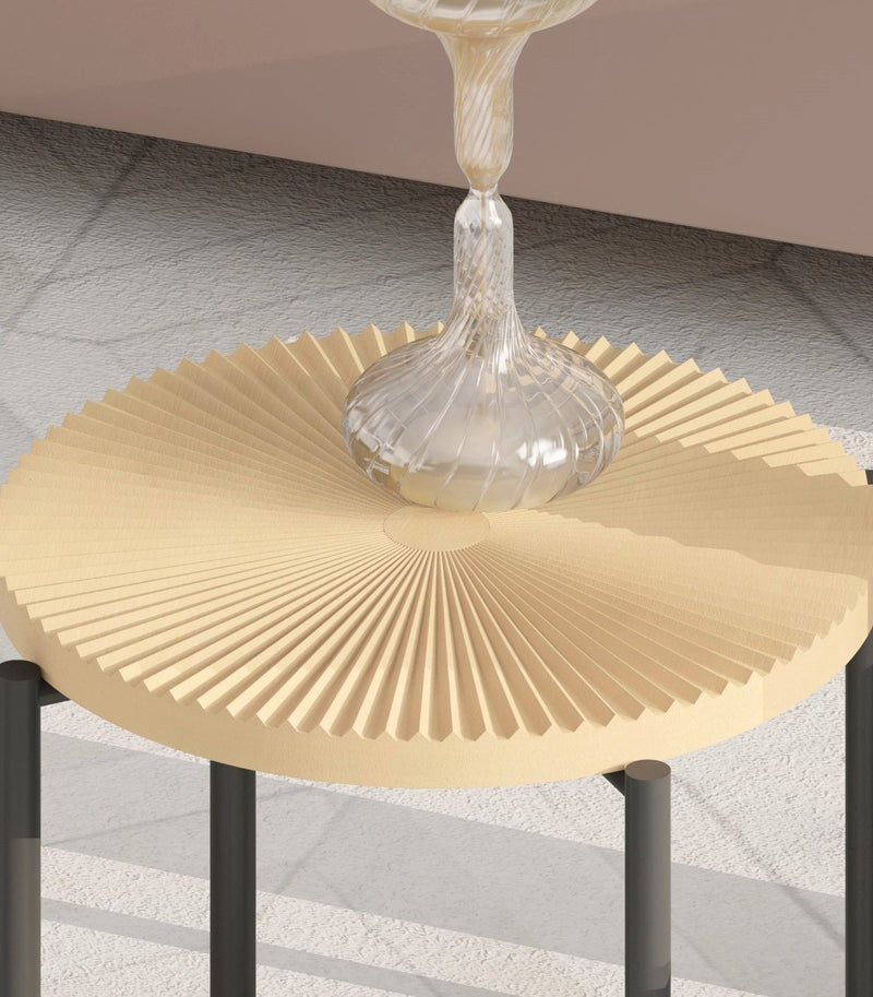 Radial - Pattern Coffee And End Table Set Waterproof Cover, Distressed Cylindrical Design (Set of 2) by HouseOfZazla