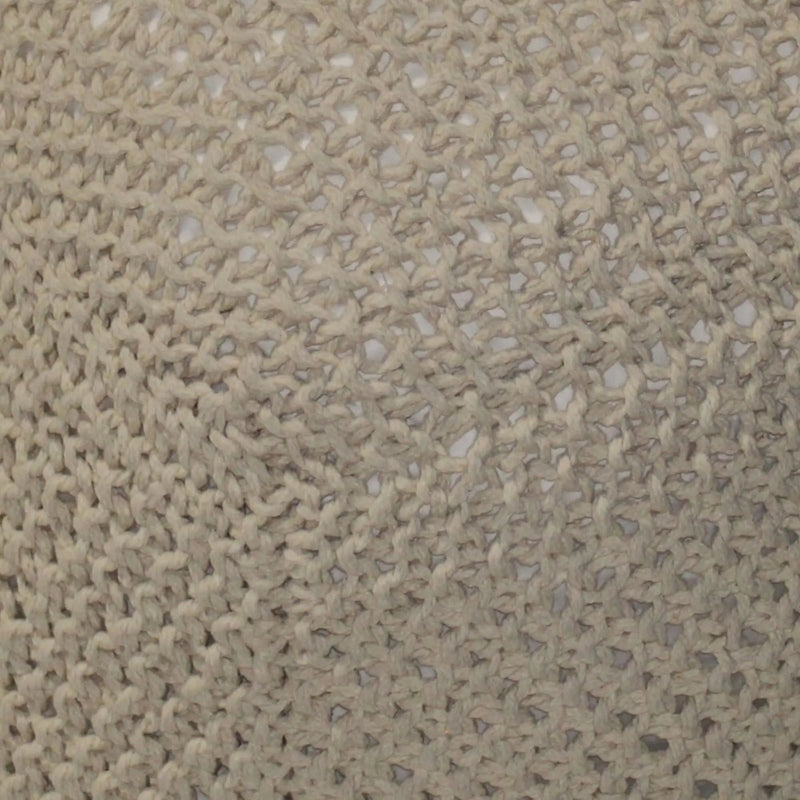 Semi Rounded Pouf, Cable Knitted, Perfect Seating by Unique Piece Furniture